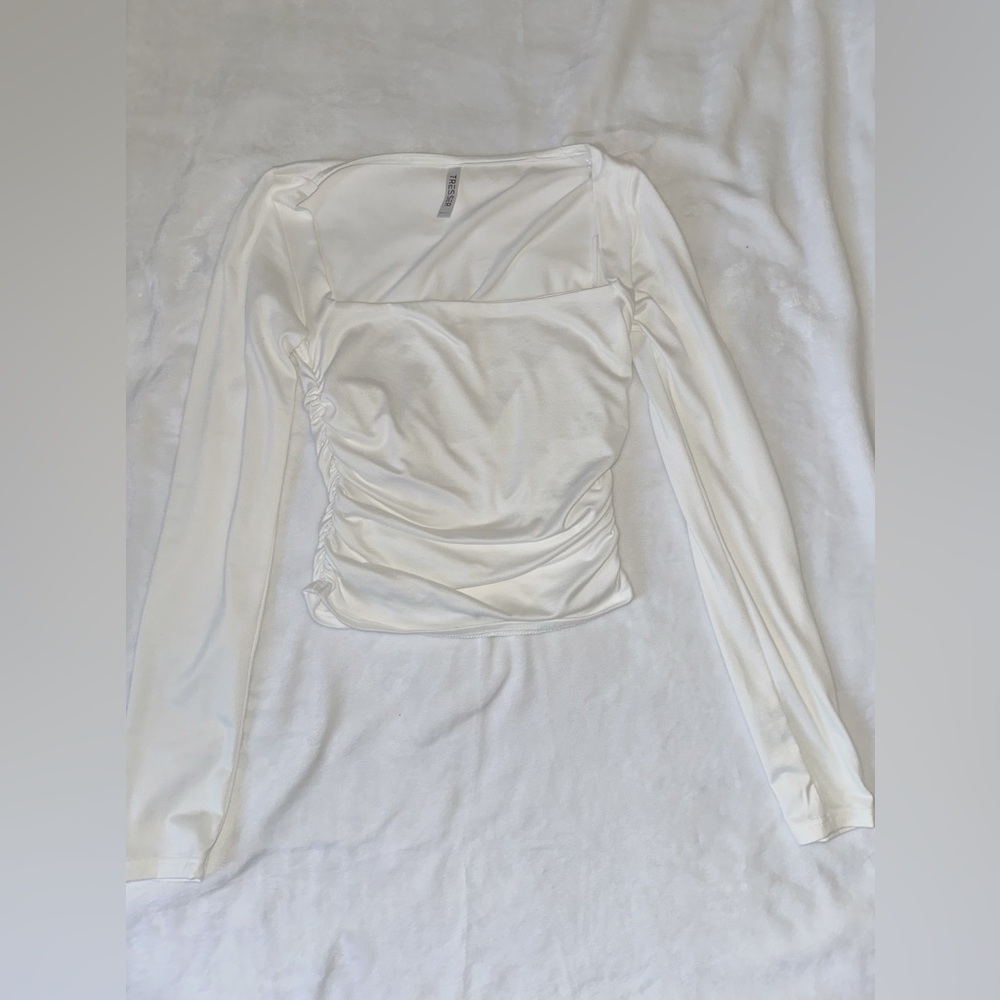 Tresser white long sleeve blouse | size medium